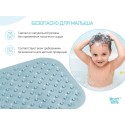 Антискользящий резиновый коврик для ванны с отверстиями 34,5х76 см цвет: голубой BM-34576-B
