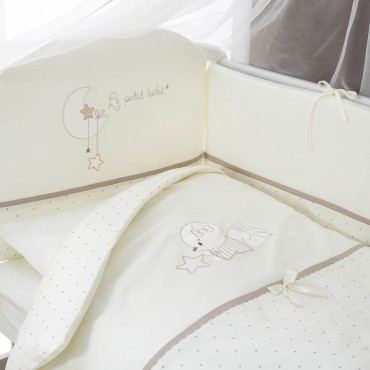 Комплект постельного белья Perina Le petit bebe молочно-кофейный, артикул: ПБ3-01.5, 3 предмета, пакет ПВХ
