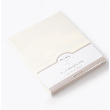 Простыня на резинке детская Muslin 120*60 см цвет: молочный ПР-М.120.1.02