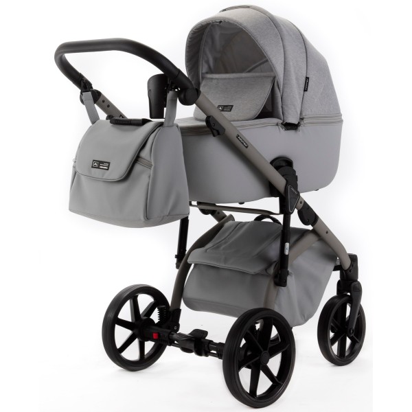 Коляска детская 2 в 1 Adamex Nola Natura цвет: светло-серый N-9-MOON