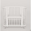 Кроватка-трансформер детская Lunna Sonata с маятником+ колеса цвет: белый