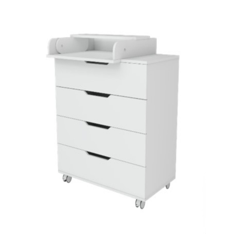 Комод пеленальный 4 ящика Lunna Матео с пеленальной зоной цвет: белый