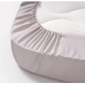 Простыня на резинке детская Perina Semi-oval, артикул: ПР-С.100.70.6, цвет: серый, размер: 100х70см, для матраца с закругленными углами, п/э пакет