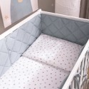 Защита для детской кроватки /стеганый бортик Slim цвет: голубой СБ.120-SM.10