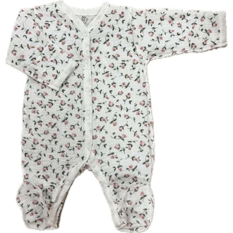 Муслиновый слип на кнопках 50-56 см Newborn  цвет: розочки М-141