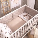 Защита для детской кроватки /стеганый бортик Slim цвет: песочный СБ.120-SM.12