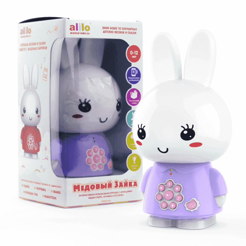 Игрушка интерактивная развивающая Alilo Медовый зайка ® G6+ цвет: сиреневый 60301