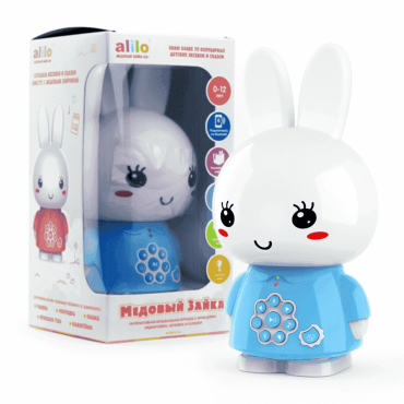 Игрушка интерактивная развивающая Alilo Медовый зайка ® G6+ цвет: голубой 60303 Игрушка интерактивная развивающая Alilo Медовый зайка ® G6+ цвет: голубой 60303