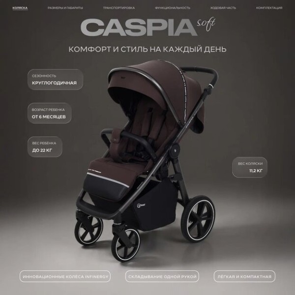 Коляска детская прогулочная Rant Caspia Soft цвет: Shine Brown RA100