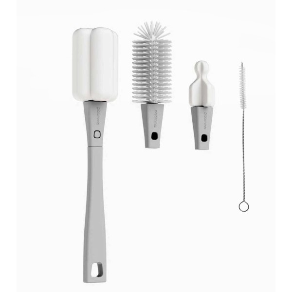 Набор ершиков для мытья бутылочек 4в1 Paomma цвет: light grey BR115