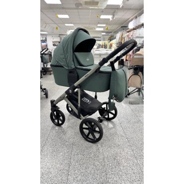 Коляска детская 2 в 1 Bjoy Mia ткань цвет: зеленый на оливковой раме 112