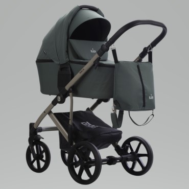 Коляска детская 2 в 1 Bjoy Mia ткань цвет: зеленый на оливковой раме 112