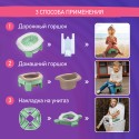 Горшок дорожный складной с многоразовой вкладкой HandyPotty 3 в 1 цвет: бежевый и вкладка розовая