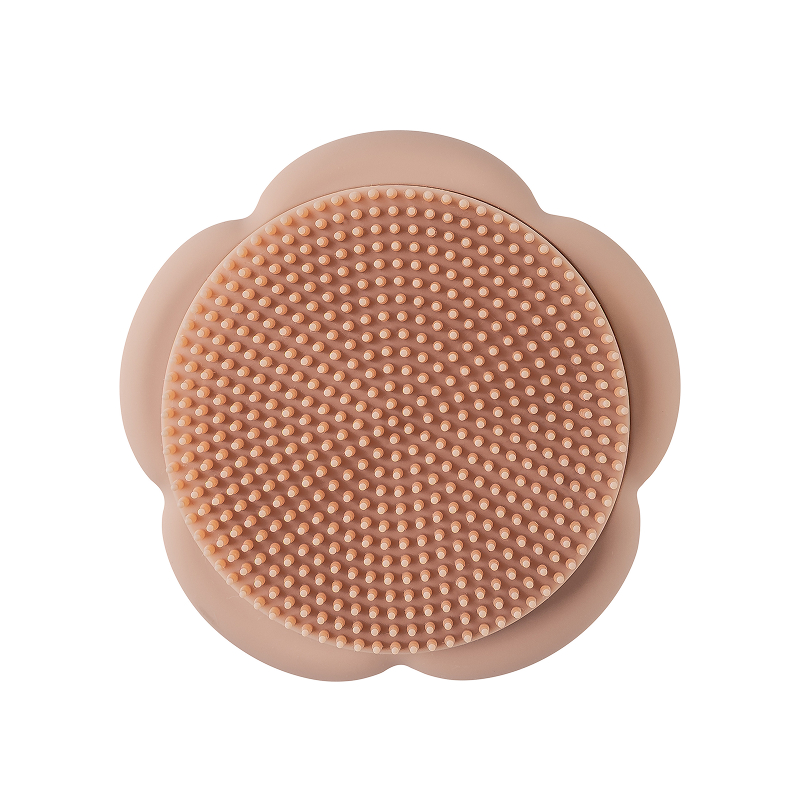 Мочалка для мытья головы и тела силиконовая Edda цвет: пудра SHB-01002