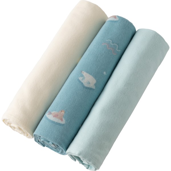 Набор фланелевых пеленок 3 шт Buba Kids Русская Арктика/Сливочный/Бирюза