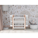 Кроватка детская  Mimi с маятником и колесами + быстросъемная стенка цвет: белый/бук