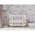 Кроватка детская  Mimi с маятником и колесами + быстросъемная стенка цвет: белый/бук