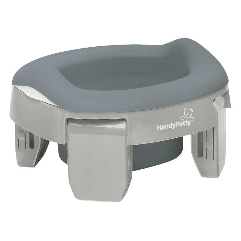 Горшок дорожный складной с многоразовой вкладкой HandyPotty 3 в 1 цвет: серый
