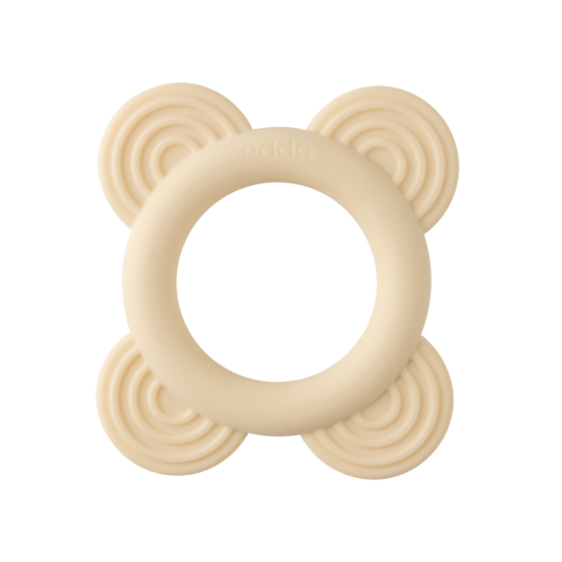 Погремушка-прорезыватель силиконовая Edda цвет: пломбир SBT-01001