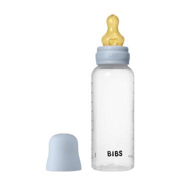 Бутылочка для кормления с латексной соской BIBS 270 мл цвет: baby blue