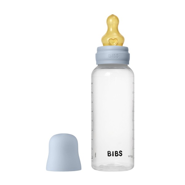 Бутылочка для кормления с латексной соской BIBS 270 мл цвет: baby blue