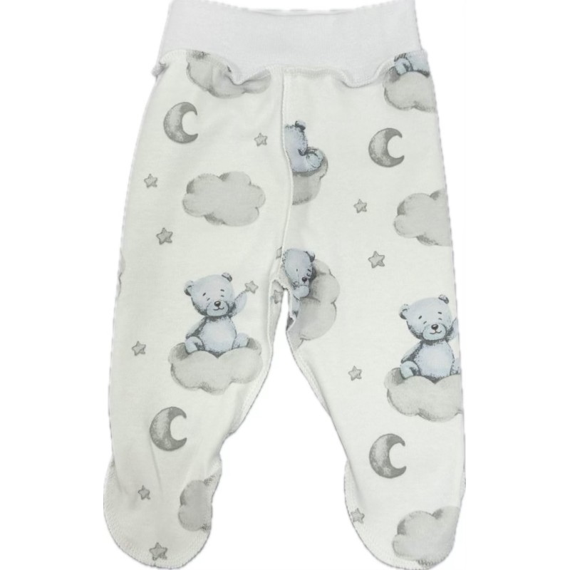 Ползунки для малыша 50 см Newborn принт: мишки на облаках Т-132 Ползунки для малыша 50 см Newborn принт: мишки на облаках Т-132