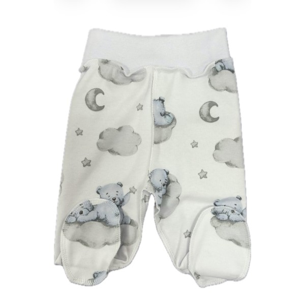 Ползунки для малыша 56-62 см принт: мишки на облаках Т-132