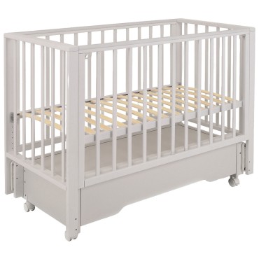 Кроватка детская деревянная с маятником, ящиком + быстросъемная стенка Rant Bergen Plus цвет: Crystal Beige