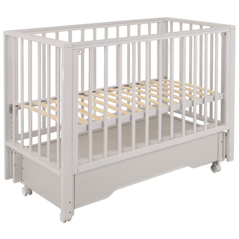 Кроватка детская деревянная с маятником, ящиком + быстросъемная стенка Rant Bergen Plus цвет: Crystal Beige