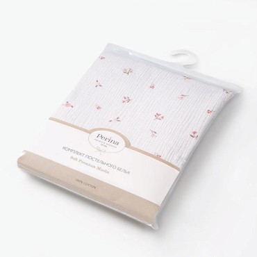 Комплект постельного белья 3 предмета Muslin цвет: Лето розовое/Мокко КПБ3-М.1.08х2.6