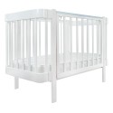 Кроватка деревянная Pituso Olivia с маятником, ящиком и быстросъемной автостенкой цвет: белый/белый