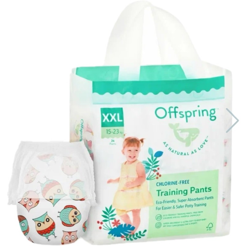 Эко-подгузники-трусики Offspring XXL 15-23 кг 24 шт цвет: совы
