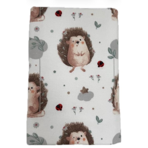 Непромокаемая многоразовая пеленка из фланели 60*90 см цвет: ежики