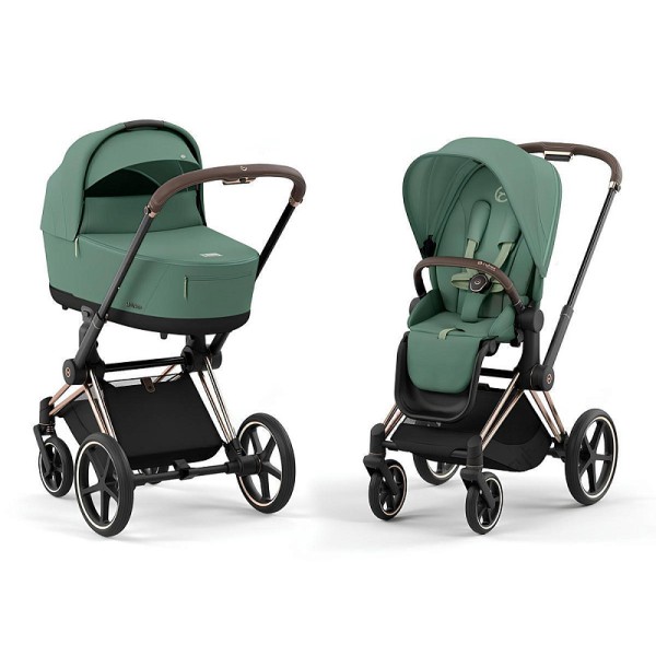 Коляска детская 2 в 1 Cybex Priam IV Rosegold цвет: Leaf Green