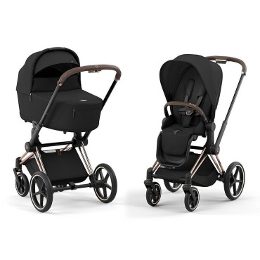 Коляска детская 2 в 1 Cybex Priam IV Rosegold цвет: Sepia Black