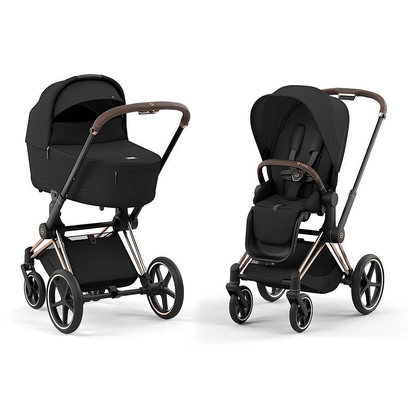 Коляска детская 2 в 1 Cybex Priam IV Rosegold цвет: Sepia Black