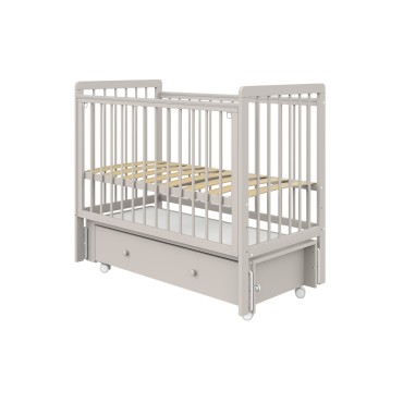 Детская деревянная кроватка с маятником и ящиком + быстросъемная стенка Sweet Baby Melissa цвет: кашемир