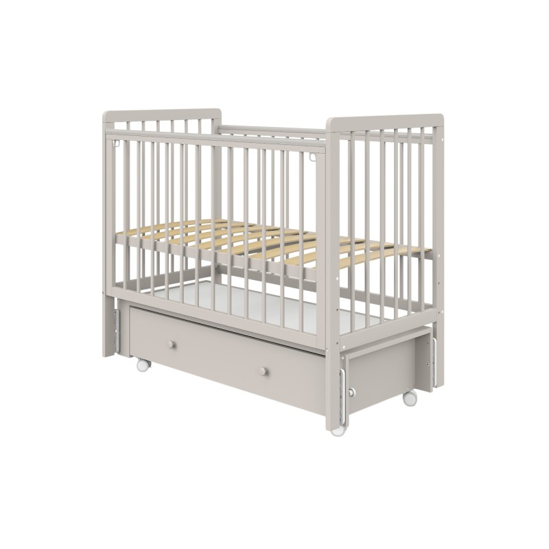 Детская деревянная кроватка с маятником и ящиком + быстросъемная стенка Sweet Baby Melissa цвет: кашемир