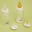 Стеклянная бутылочка Bibs 240 мл с латексной соской цвет: baby blue