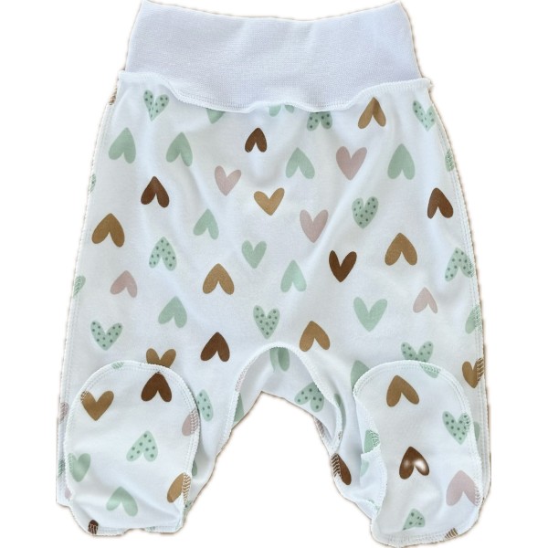 Ползунки для малыша 56-62 см принт: сердечки Т-132
