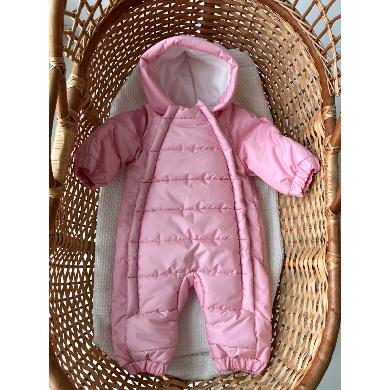 Комбинезон демисезонный DEW с капюшоном 68-80 см цвет: розовый 160-49