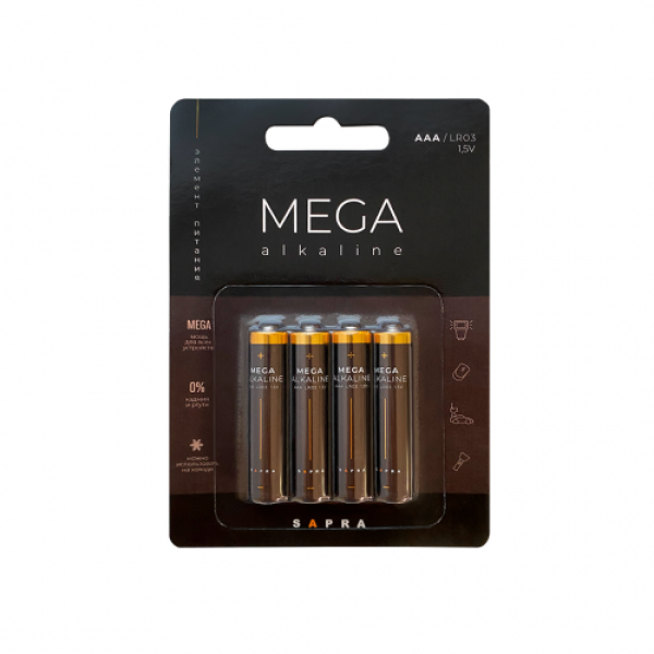 Батарейки по 4 шт блистер AAA LR03 Sapra Batteries