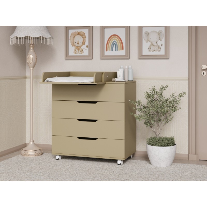 Комод пеленальный 4 ящика Lunna Матео с пеленальной зоной цвет: кашемир Комод пеленальный 4 ящика Lunna Матео с пеленальной зоной цвет: кашемир