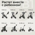 Велосипед трехколесный 8 в 1 Qplay Comfo Max цвет: Grey T70
