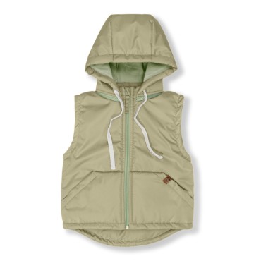 Теплая жилетка со съемным капюшоном 80-92 см цвет: хаки 110-04 Теплая жилетка со съемным капюшоном 80-92 см цвет: хаки 110-04