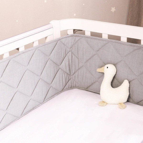 Защита для детской кроватки /стеганый бортик Slim цвет: серый СБ.120-SM.06