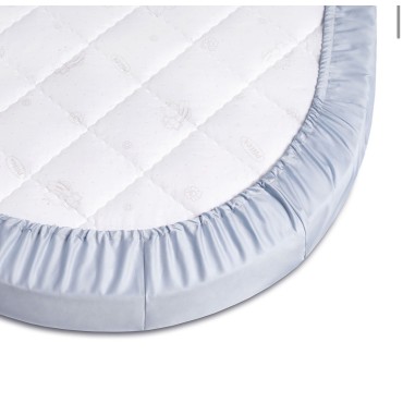 Простыня на резинке на овальный матрас 125*75 см цвет: голубой ПР-О.125х75.10