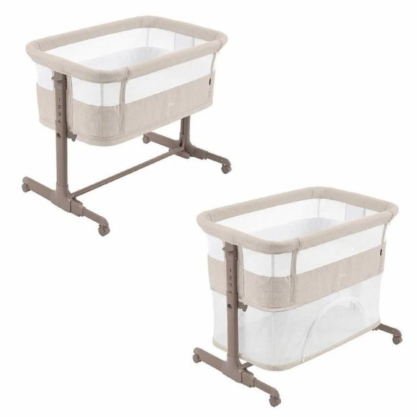 Кроватка-колыбель приставная + манеж Carrello Picto цвет: Aori Beige CRL-16506