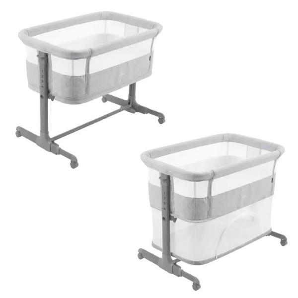Кроватка-колыбель приставная + манеж Carrello Picto цвет: Tao Grey CRL-16506