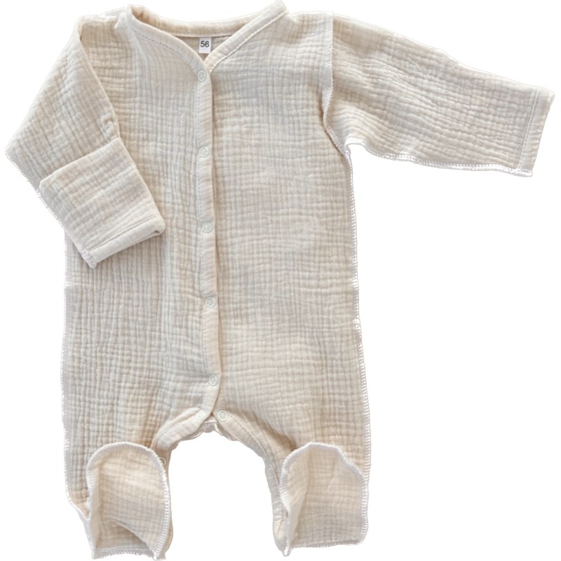 Муслиновый слип на кнопках 56-62 см цвет: бежевый М-141